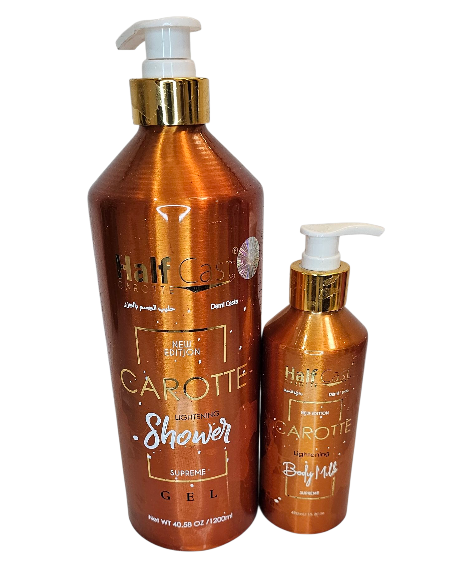 2 in 1 Half Cast Carotte Shower Gel 1200ml & Lotion 450ml Body Milk