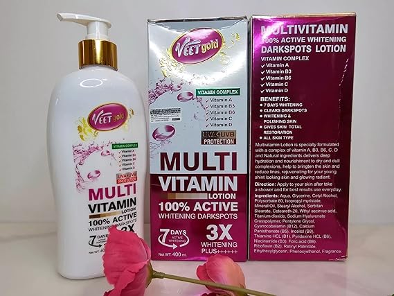 Veetgold Multi Vitamin Lotion for Face & Body – Glowing Skin & Dark Spot Care with Vitamins A, B, C & D
