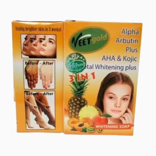Veetgold Alpha Arbutin plus AHA Kojic 3in1 bar Soap 200G
