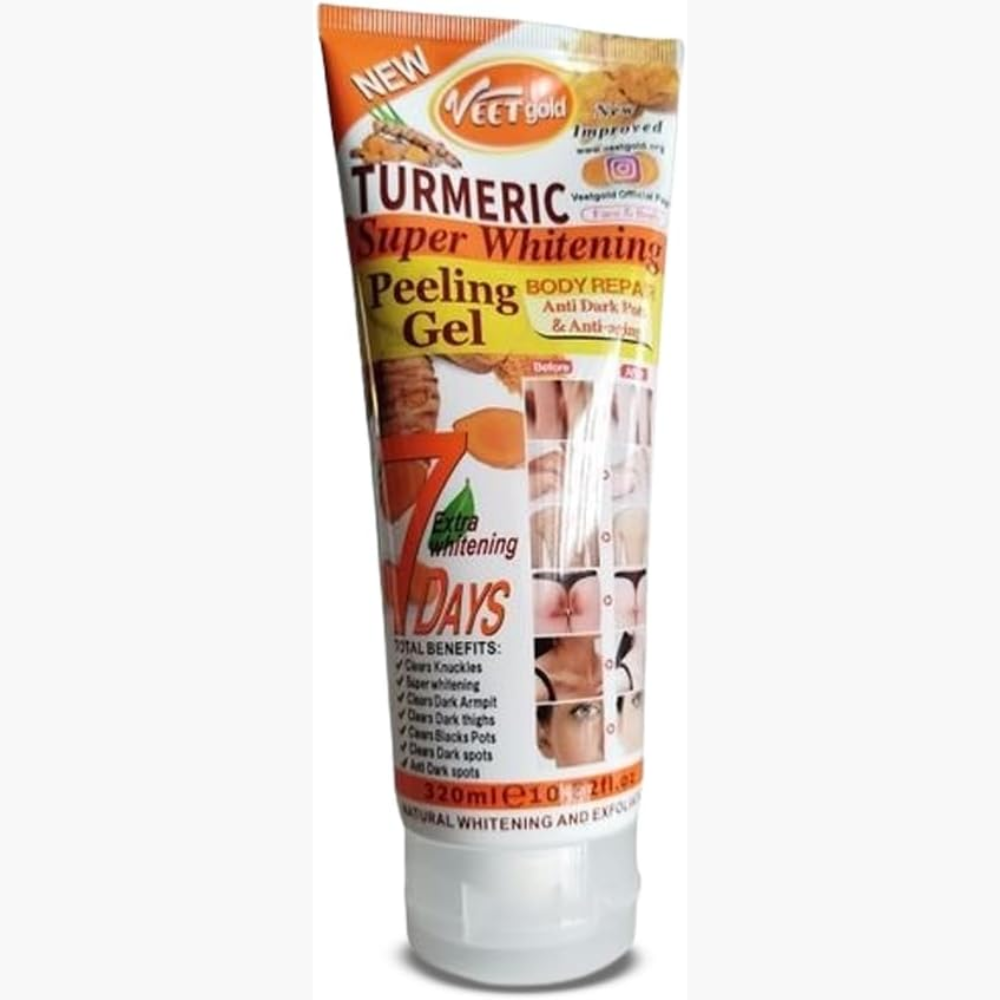 Veetgold Vitamin C Peeling Gel, Exfoliates and Brightens Skin, Reduces Dark Spots, Evens Skin Tone, Smooths Texture, Deep Cleansing, Hydrates and Nourishes