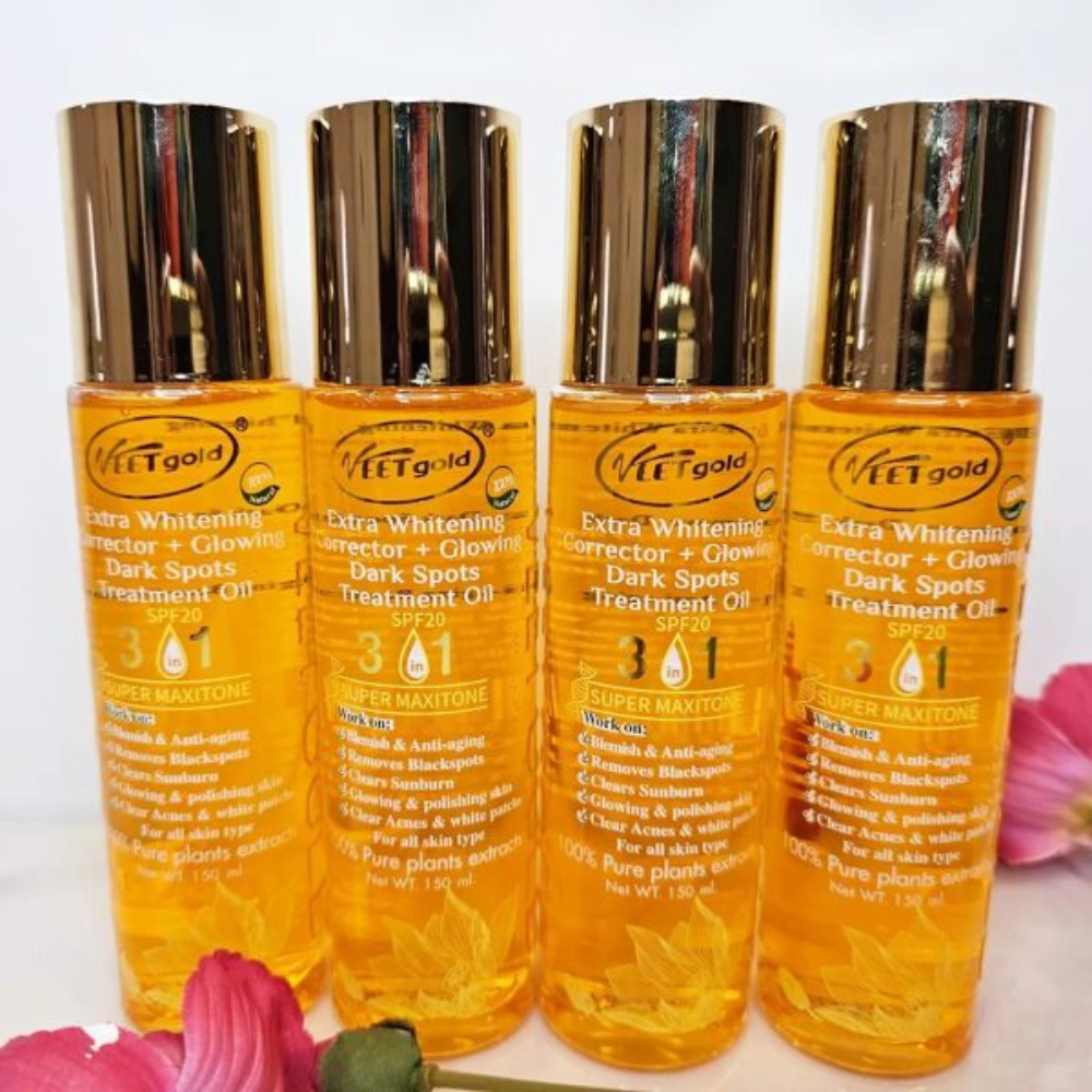 Veet Gold Skin Repair 3 in 1 Body Treatment Oil Lightening, Firming Toning SPF20
