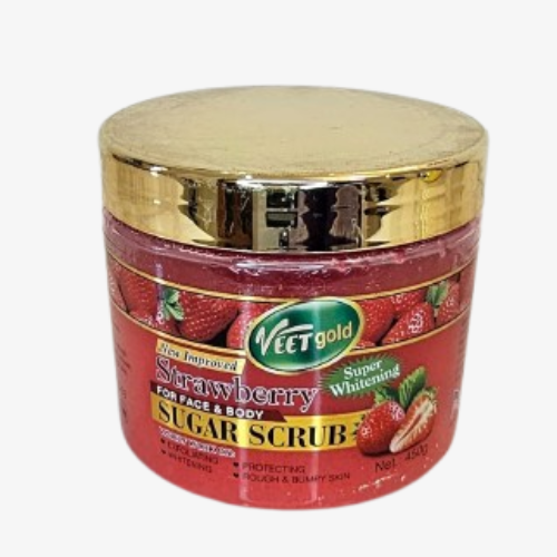 Veetgold Strawberry + Sugar Scrub for Face and Body - Exfoliating