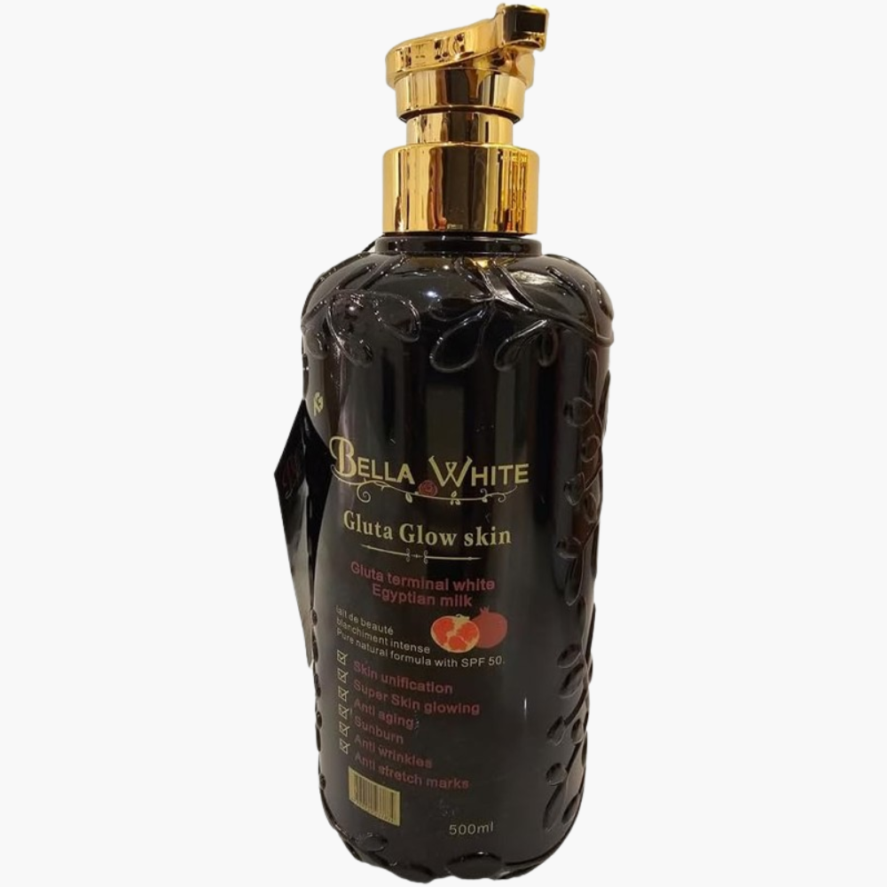 Bella White Lotion 500ml | Gluta Glow Formula with Egyptian Milk for Radiant & Moisturized Skin