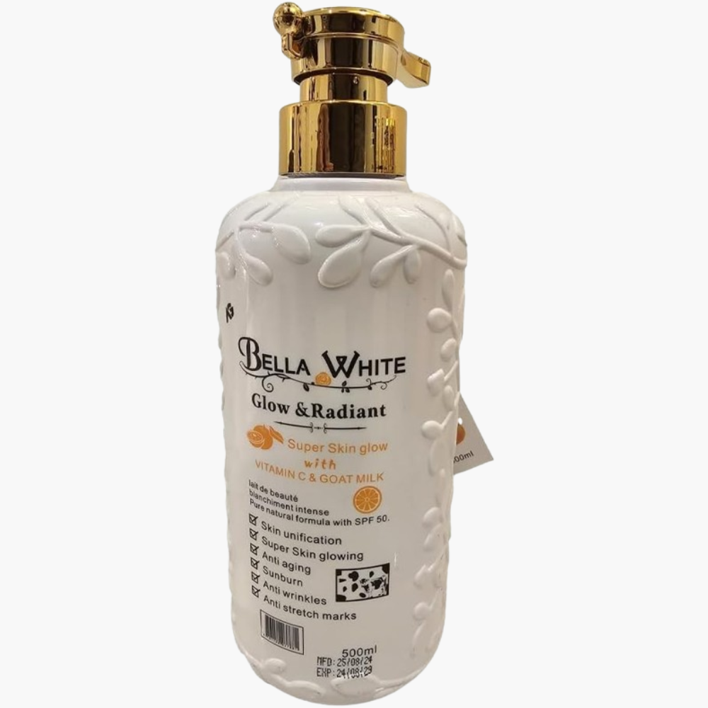 Bella White Lotion White 500ml – Hydrating Body Lotion with Vitamin C & Goat Milk for Soft, Smooth, and Radiant-Looking Skin