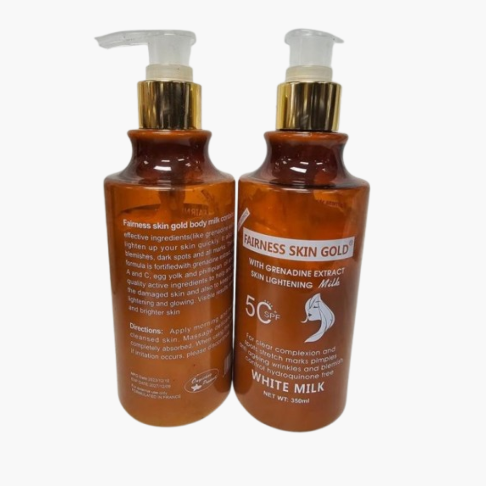 Fairness Skin Gold Grenadine Extract Skin Lightening Milk – Reduces Dark Spots, Clears Complexion & Stretch Marks – 350