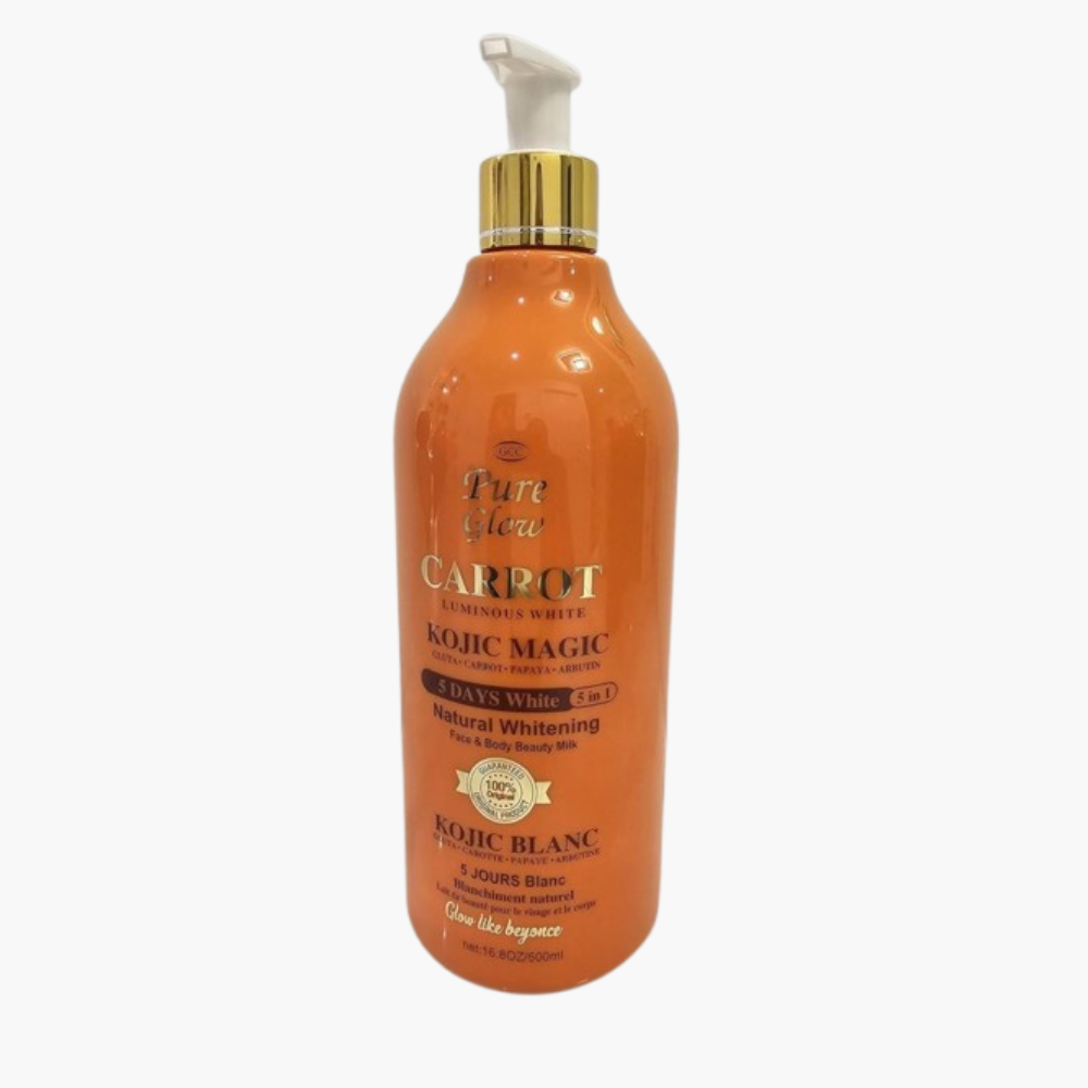 Pure Glow Carrot Luminous white Lotion, Enriched with Kojic,Magic,Gluta, Carrot,Collagen, papaya Arbutin for Skin Brightening Deep Enhances Skin Radiance, Suitable for All Skin Types