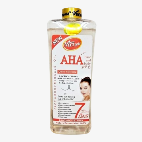 Veetgold AHA Oil with Lactic Acid & Hyaluronic Acid –Veetgold Skin Renewal and Hydration for Face & Body