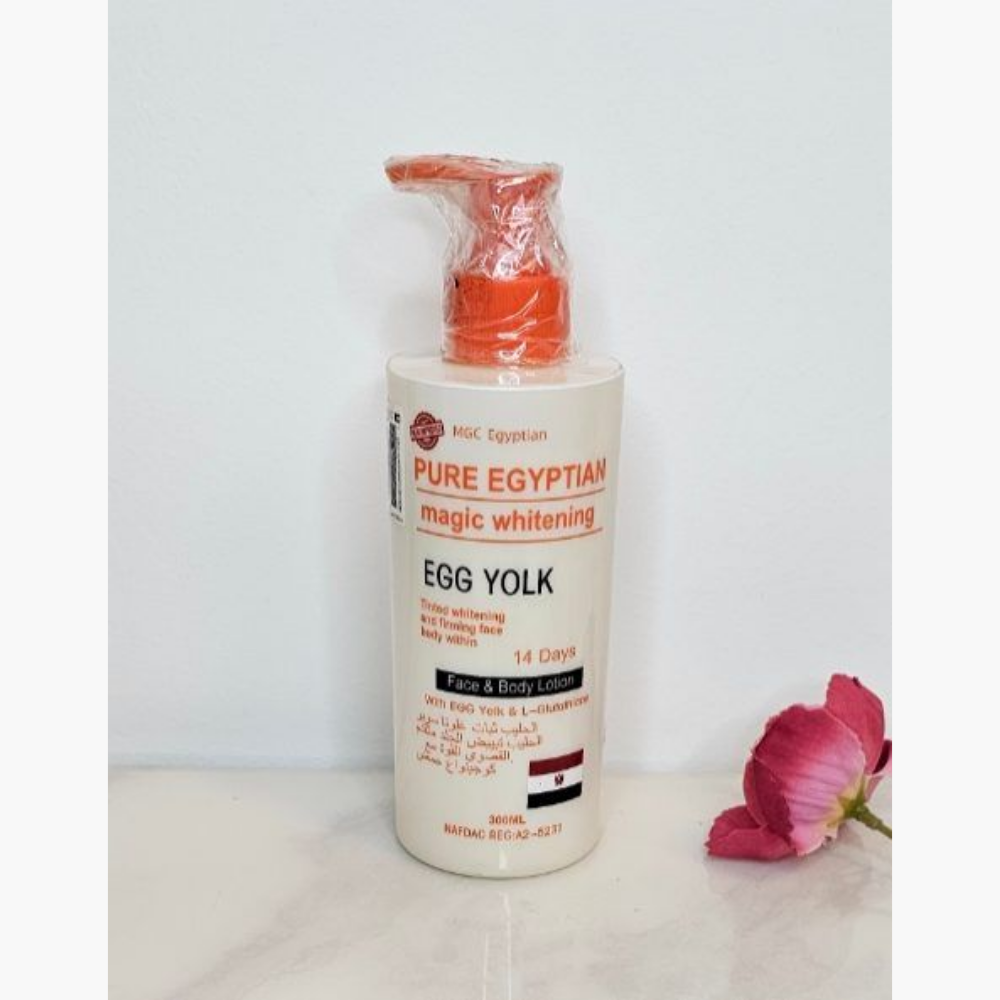 Pure Egyptian Whitening Magic Whitening Egg Yolk Face and Body Lotion, Skin Brightening and Deep Moisturization, 300ml