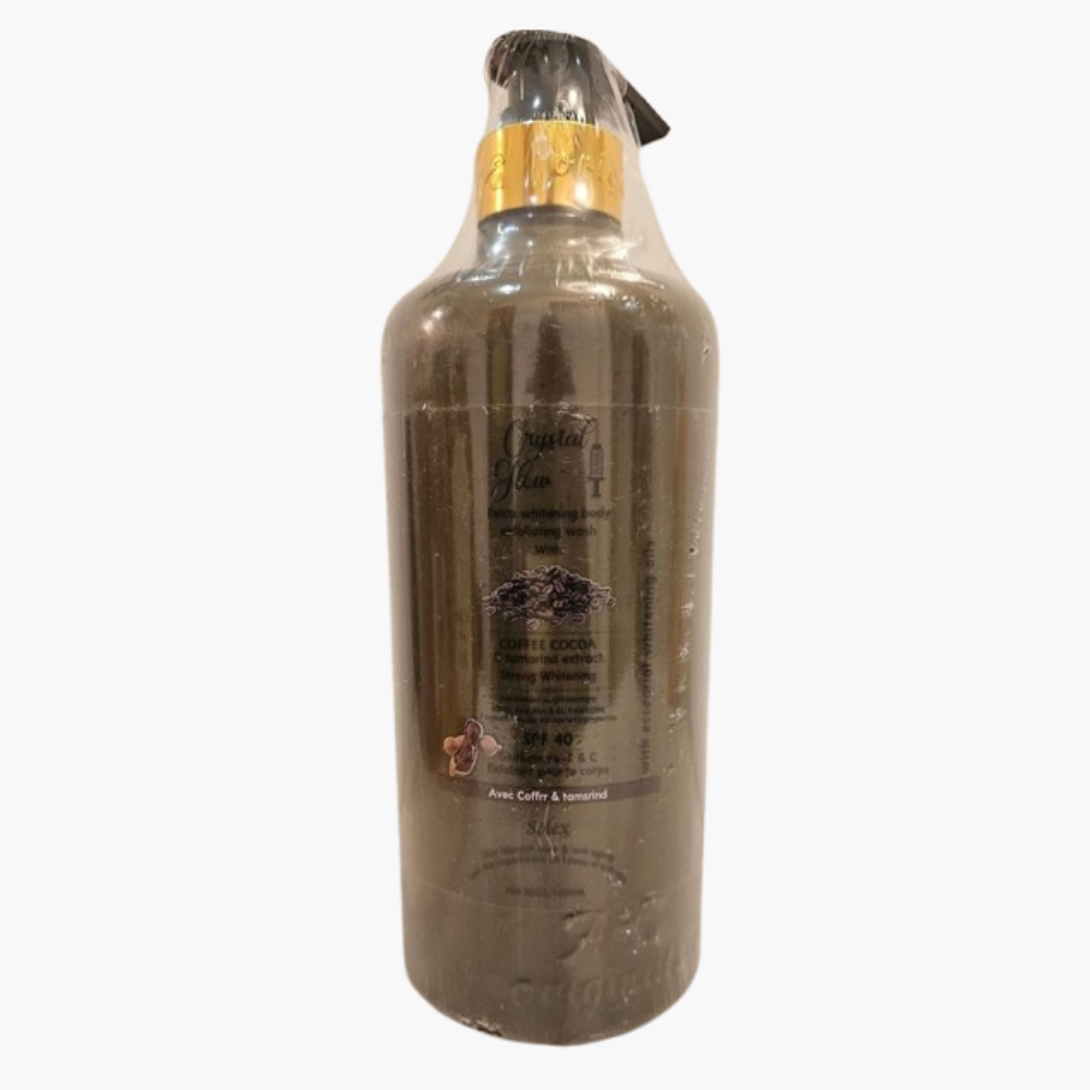 Crystal Glow Brown Bath 1000ml – Nourishing & Hydrating Body Wash with Coffee & Cocoa for Smooth, Soft, and Refreshed Skin