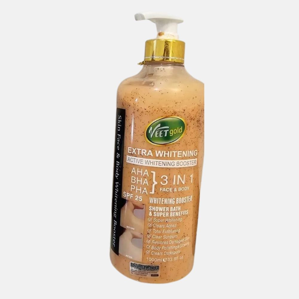 Veetgold Extra Whitening Shower Gel - Veetgold AHA, BHA & PHA Formula, Brightens, Exfoliates & Smooths Skin