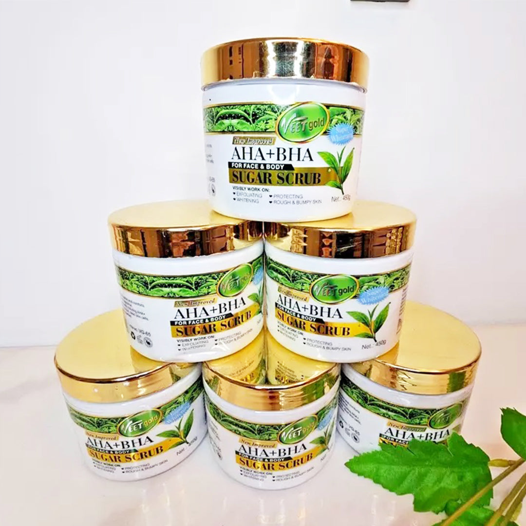 VEETGOLD AHA + BHA SUGAR SCRUB FOR FACE & BODY