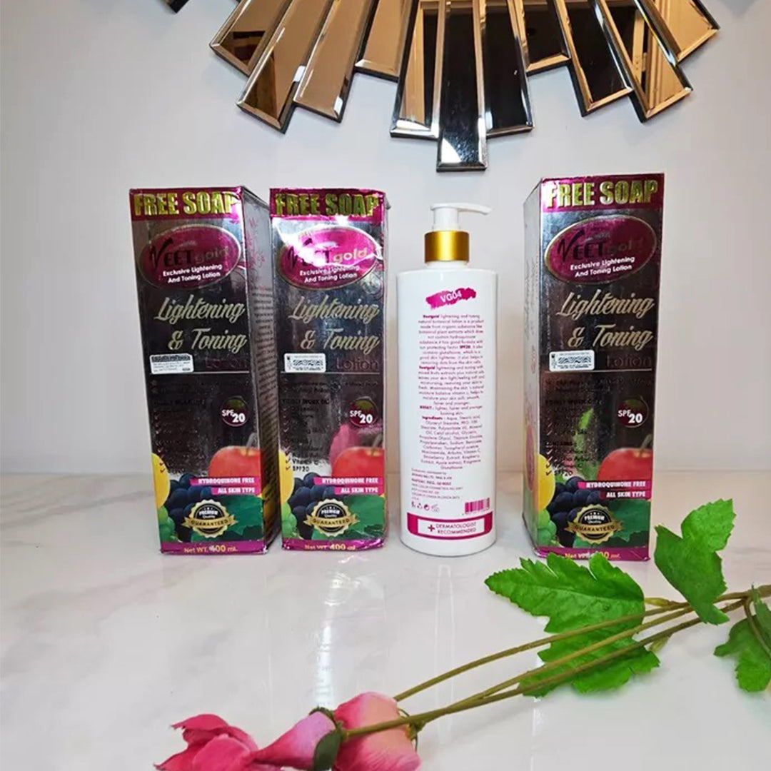 VEETGOLD SUPER VITAMIN C, WHITENING SKIN BOOSTER, PAPAYA & TURMERIC 400ML LOTION - VEETGOLD LIGHTENING &amp; TONING LOTION