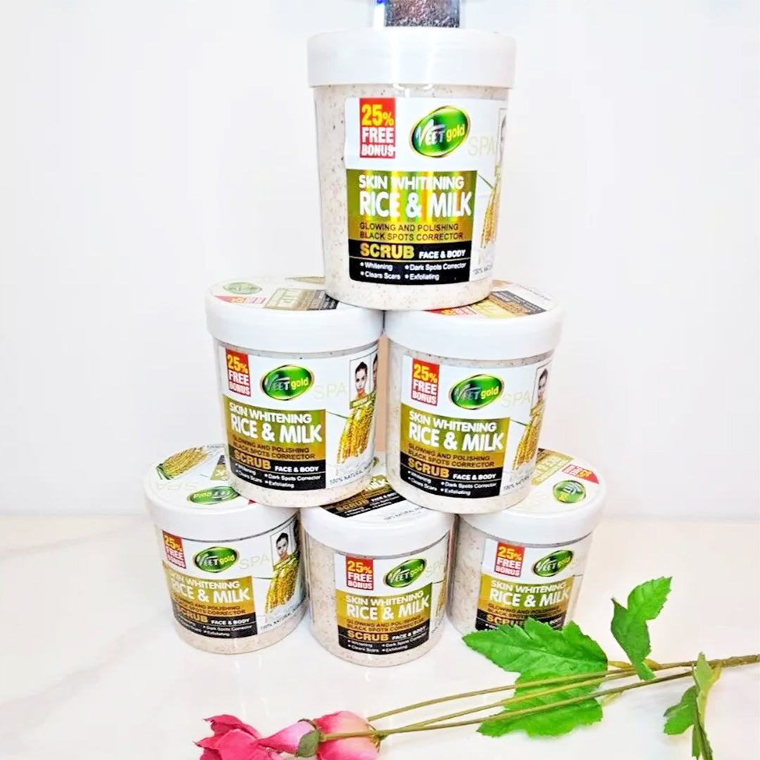 VEETGOLD RICE & MILK Skin Whitening Scrub 500gs